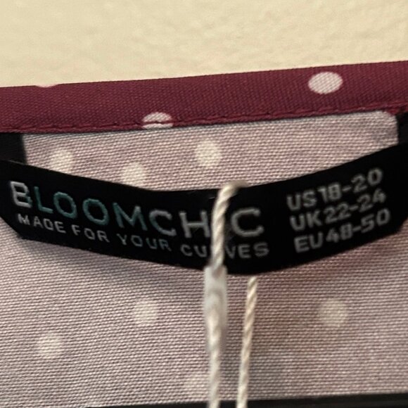 NWT Bloomchic Purple Polkadot Maxi Dress with Double Flutter Sleeves sz 18-20 - Picture 3 of 13